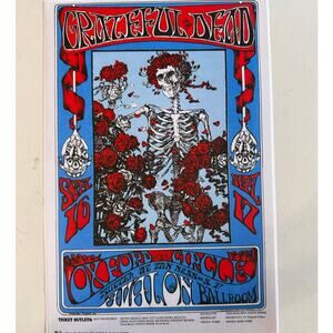 8 x 12 Vinyl Sticker Vintage Poster Grateful Dead